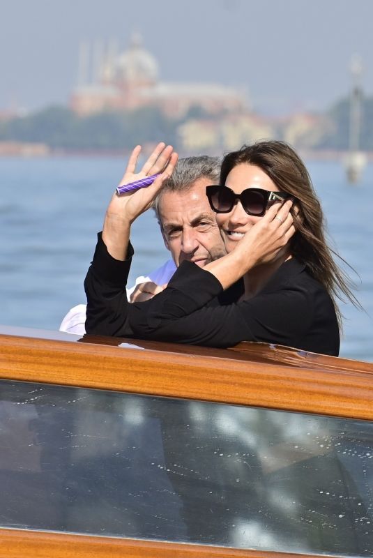 CARLA BRUNI Arrives at Lido of Venice 09/02/2023