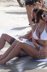 CHLOE FERRY in a White Bikini on the Beach in Spain 09/06/2023