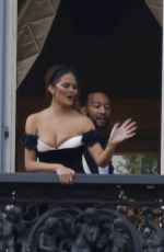 CHRISSY TEIGEN and John Legend on Balcony of Villa Passalacqua in Como 09/16/2023
