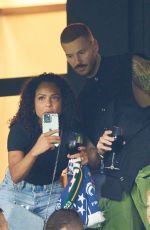 CHRISTINA MILIAN and Matt Pokora at France vs Ireland Game at Parc des Prince in Paris 09/07/2023
