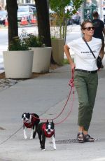 CHRISTY TURLINGTON Out with Her Dogs in New York 09/09/2023
