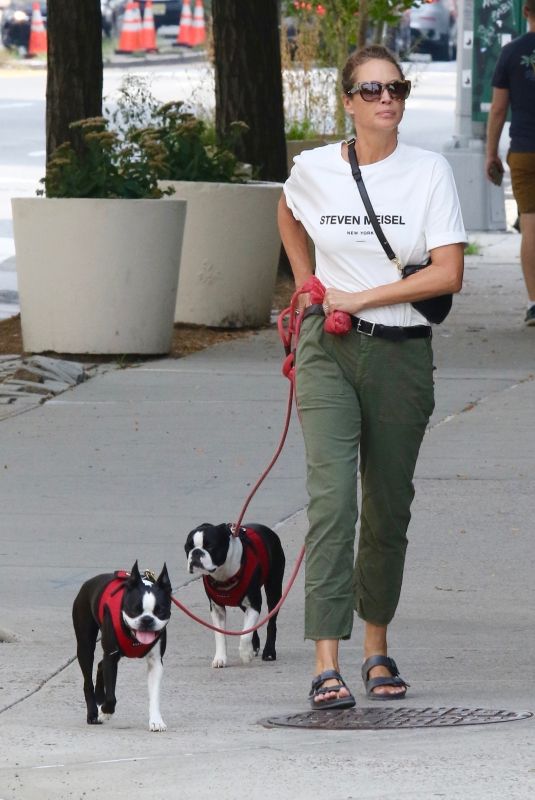 CHRISTY TURLINGTON Out with Her Dogs in New York 09/09/2023