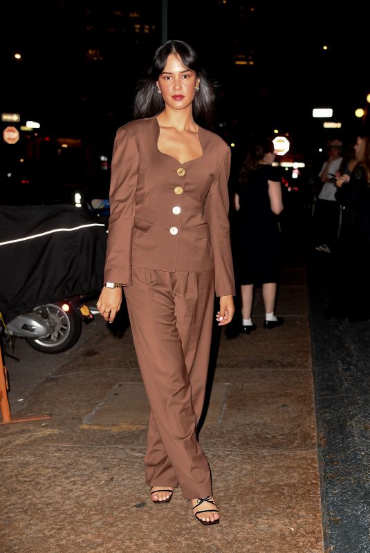 COURTNEY EATON Heading to Fossil 2023 NYFW in New York 09/06/2023