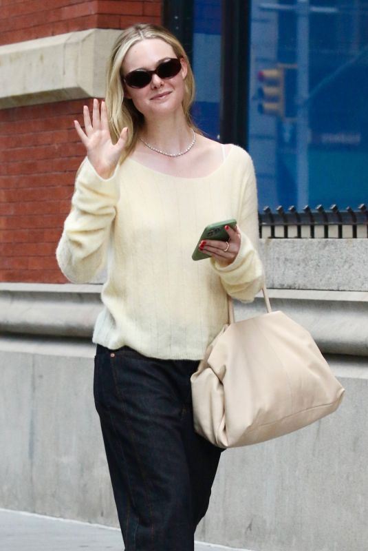 ELLE FANNING Leavvves Facial Fitness at Face Gym in New York 09/13/2023