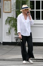 ELLEN BARKIN on a Dog Walk in New York 09/04/2023