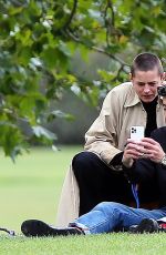 EMMA CORRIN and Rami Malek at a Park in London 09/21/2023
