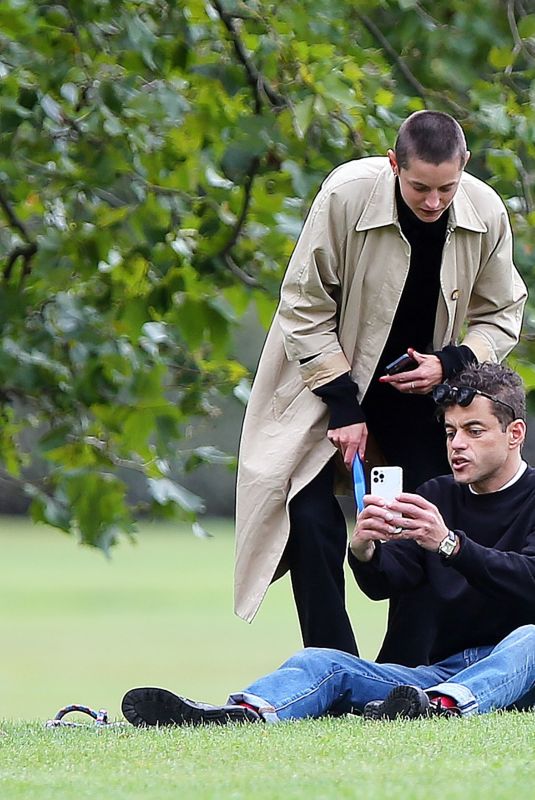 EMMA CORRIN and Rami Malek at a Park in London 09/21/2023