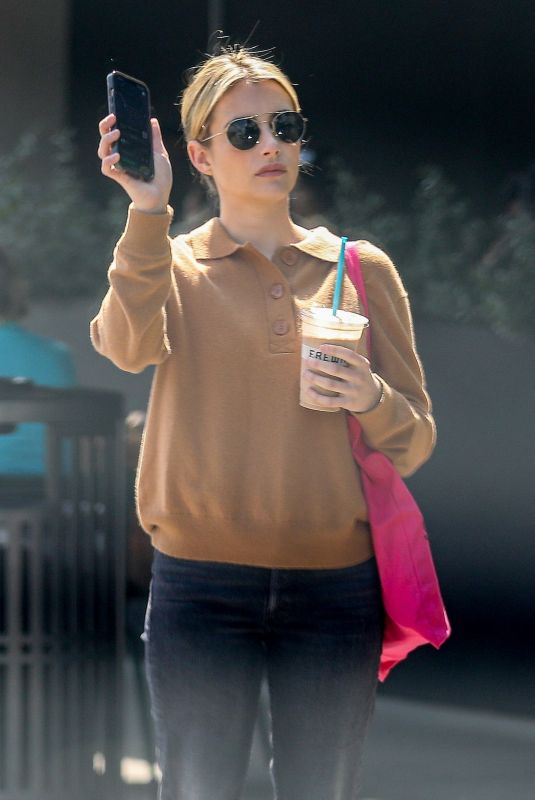 EMMA ROBERTS Out Shopping at Erewhon Market in Los Angeles 09/18/2023