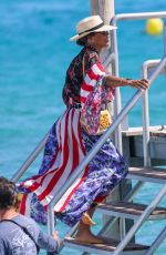 EMMA WEYMOUTH Arrives at Club 55 Beach in Saint-Tropez 09/01/2023