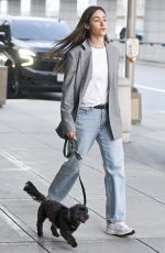 EMMY ROSSUM Out with her Dog at JFK Airport in New York 09/06/2023