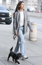 EMMY ROSSUM Out with her Dog at JFK Airport in New York 09/06/2023