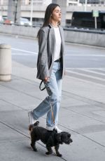 EMMY ROSSUM Out with her Dog at JFK Airport in New York 09/06/2023