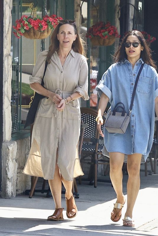 FREIDA PINTO Out for Lunch with a Friend at Little Dom’s in Los Angeles 09/13/2023