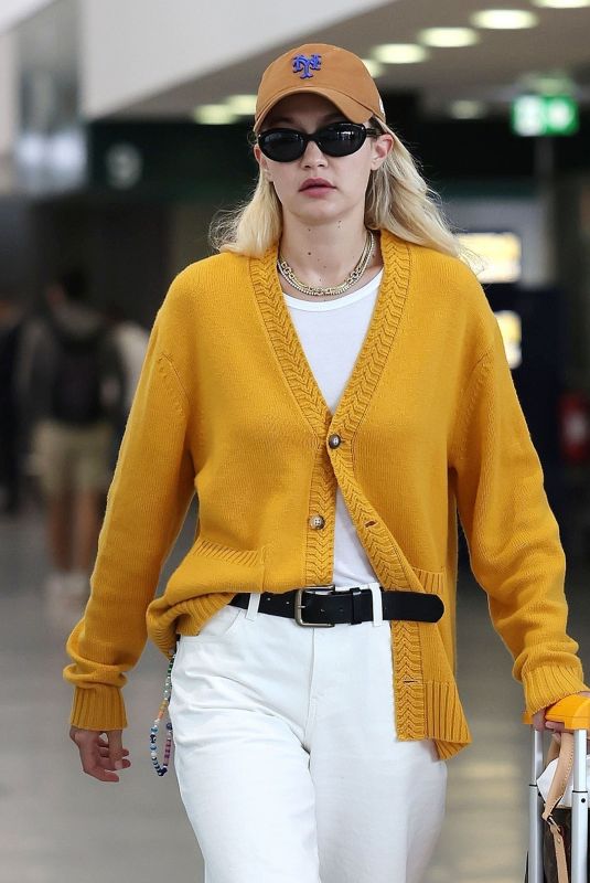 GIGI HADID Arrives at Milan Airport 09/21/2023