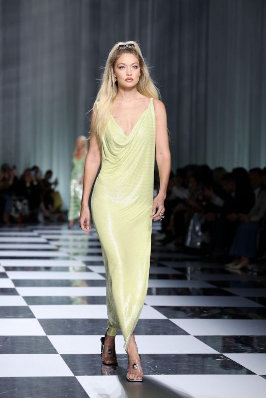 GIGI HADID at Versace SS24 Runway Show at Milan Fashion Week 09/22/2023