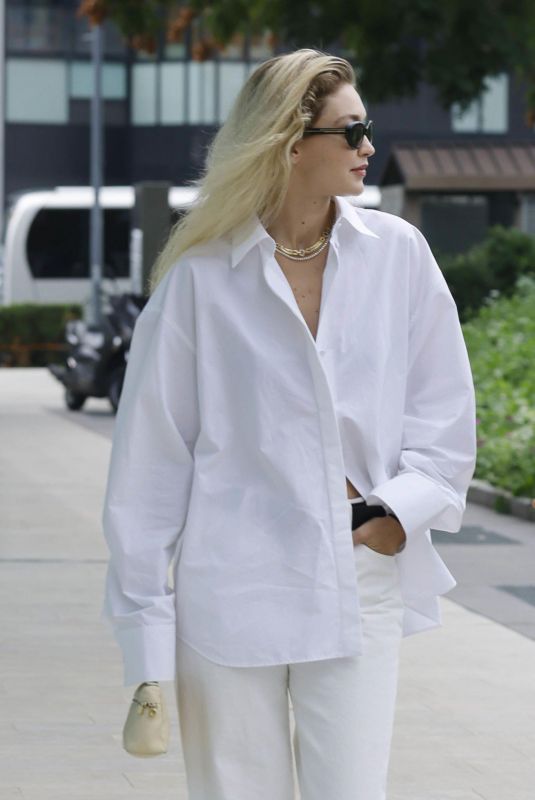 GIGI HADID Out and About in Milan 09/21/2023