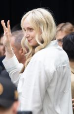 GWENDOLIN CHRISTIE Arrives at Fendi Spring/Summer 2024 Fashion Show in Milan 09/20/2023