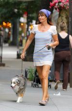 HELENA CHRISTENSEN Out with Her Dog in New York 09/07/2023