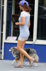 HELENA CHRISTENSEN Out with Her Dog in New York 09/07/2023