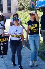 JERI RYAN at SAG/AFTRA Strike Picket Lines at Warner Bros Studios in Burbank 09/26/2023