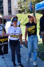 JERI RYAN at SAG/AFTRA Strike Picket Lines at Warner Bros Studios in Burbank 09/26/2023