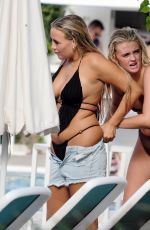 JESS HARDING in Swimsuit at a Pool with Friends in Ibiza 09/15/2023