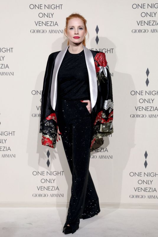 JESSICA CHASTAIN at Giorgio Armani One Night in Venice Photocall 09/02/2023