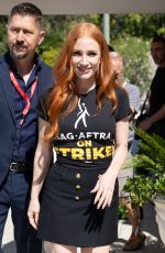 JESSICA CHASTAIN Leaves Excelsior Hotel Pier in Venice 09/08/23