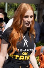 JESSICA CHASTAIN Leaves Excelsior Hotel Pier in Venice 09/08/23