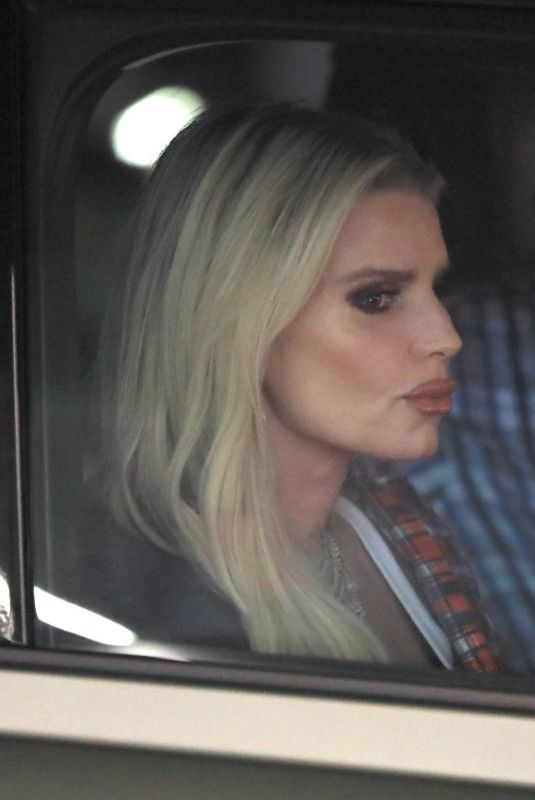 JESSICA SIMPSON Out Driving in Los Angeles 09/15/2023