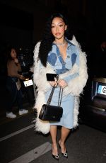 JORDYN and JODIE WOODS Arrives at at Hailey Bieber