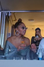 JORDYN WOODS and Karl-Anthony Towns in VIP Suite at Beyonce
