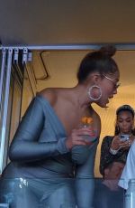 JORDYN WOODS and Karl-Anthony Towns in VIP Suite at Beyonce