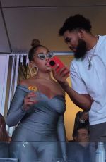JORDYN WOODS and Karl-Anthony Towns in VIP Suite at Beyonce