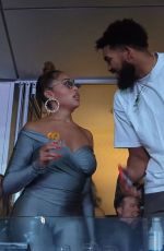 JORDYN WOODS and Karl-Anthony Towns in VIP Suite at Beyonce
