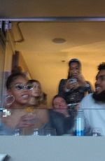 JORDYN WOODS and Karl-Anthony Towns in VIP Suite at Beyonce