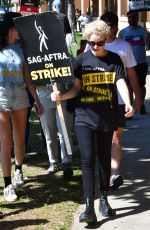JULIA GARNER at SAG/AFTRA Strike at Disney Studios in Burbank 09/08/2023