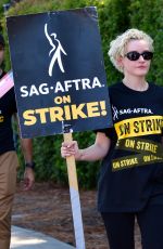 JULIA GARNER at SAG/AFTRA Strike at Disney Studios in Burbank 09/08/2023
