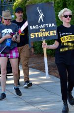 JULIA GARNER at SAG/AFTRA Strike at Disney Studios in Burbank 09/08/2023