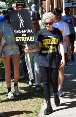 JULIA GARNER at SAG/AFTRA Strike at Disney Studios in Burbank 09/08/2023