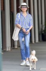 JULIANNA MARGUILES Out with Her Dog in New York 09/24/2023