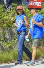 JUSTINE BATEMAN at WGA Strike Rally in Los Angeles 09/23/2023