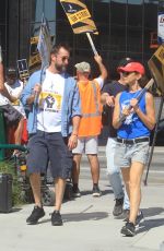 JUSTINE BATEMAN Supports SAG Strike at Netflix in Hollywood 09/26/2023