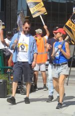 JUSTINE BATEMAN Supports SAG Strike at Netflix in Hollywood 09/26/2023
