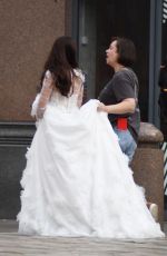 KADY MCDERMOTT in a Wedding Dress at a Photoshoot at St Paul