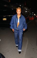 KARRUECHE TRAN in Double Denim Night Out at New York Fashion Week 09/08/2023