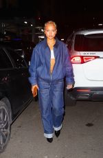 KARRUECHE TRAN in Double Denim Night Out at New York Fashion Week 09/08/2023