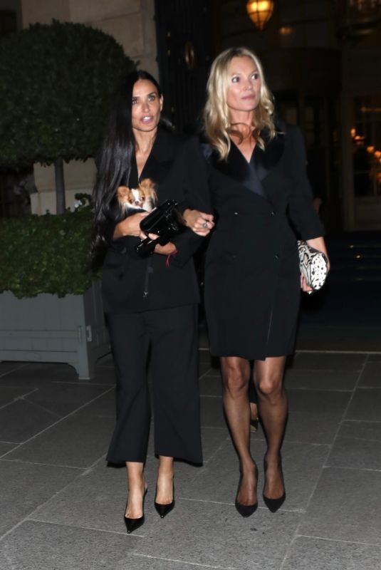 KATE MOSS and DEMI MOORE Heading to a Party in Paris 09/26/2023
