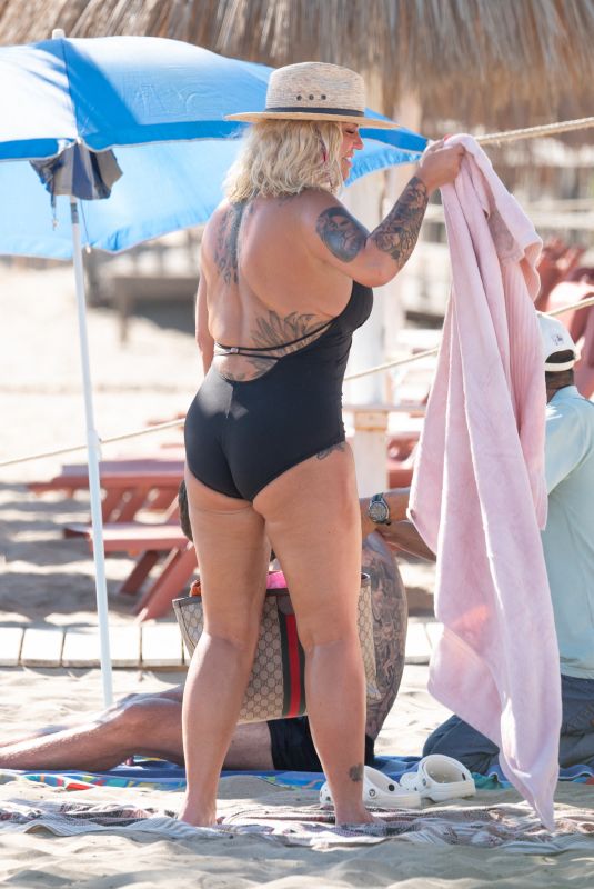 KERRY KATONA in Swimsuit at a Beach in Marbella 09/01/2023
