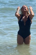 KERRY KATONA in Swimsuit on the Beach in Marbella 09/01/2023 